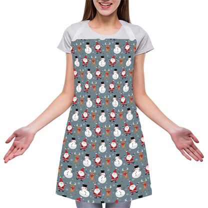 Santa Claus And Friends Pattern Print Adjustable Apron