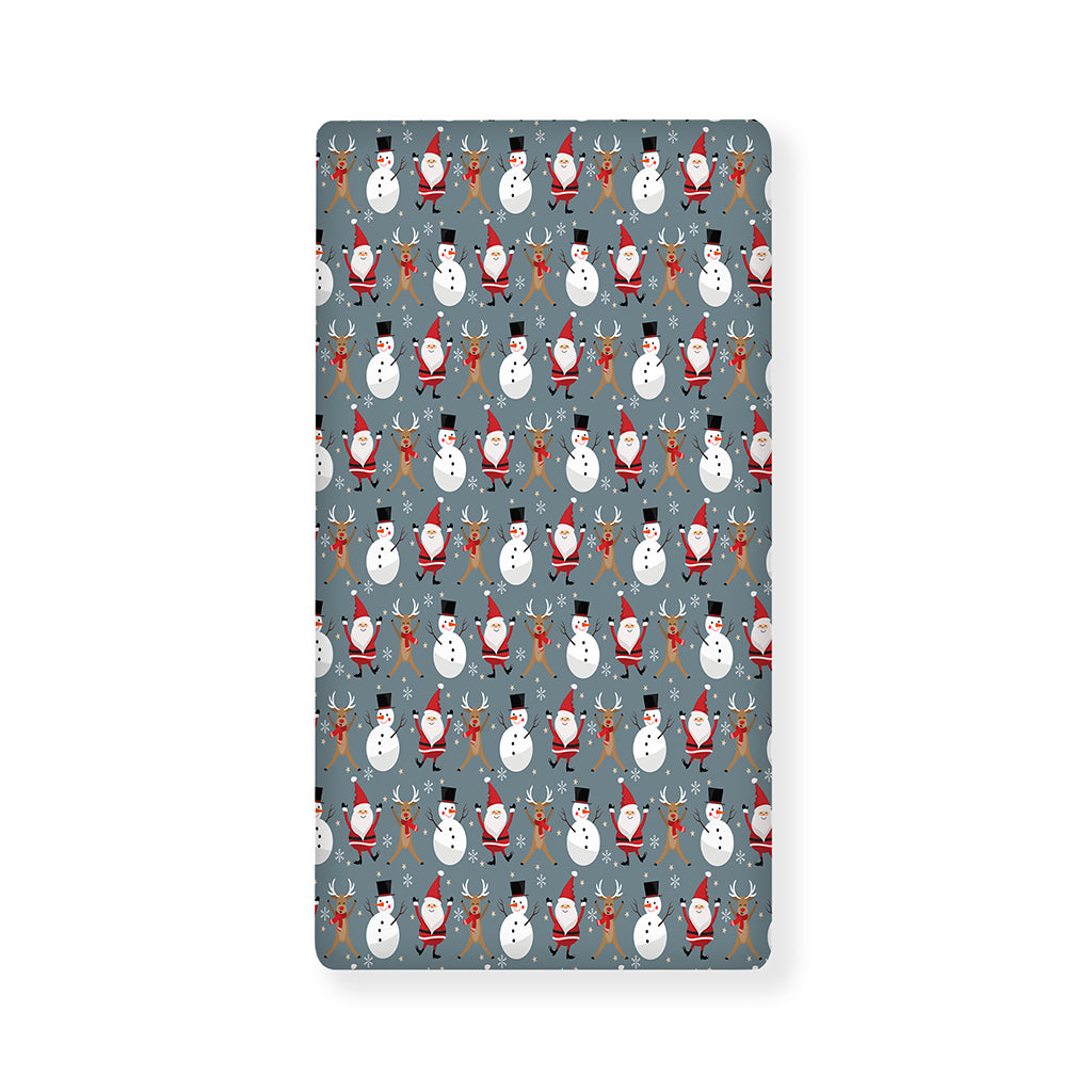 Santa Claus And Friends Pattern Print Baby Crib Sheet