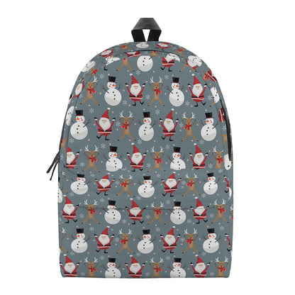 Santa Claus And Friends Pattern Print Backpack