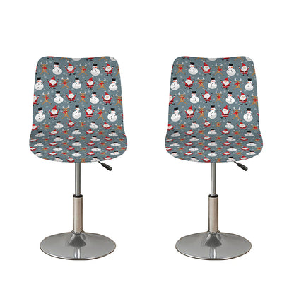 Santa Claus And Friends Pattern Print Bar Stool Covers