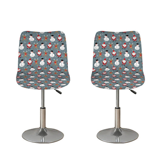 Santa Claus And Friends Pattern Print Bar Stool Covers
