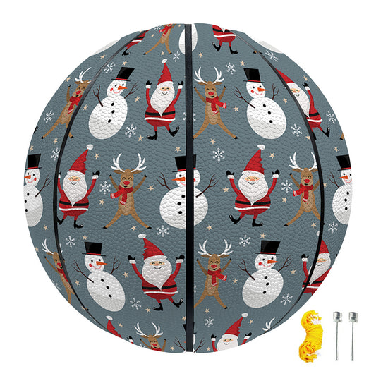 Santa Claus And Friends Pattern Print Basketball