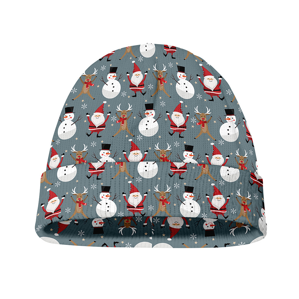 Santa Claus And Friends Pattern Print Beanie