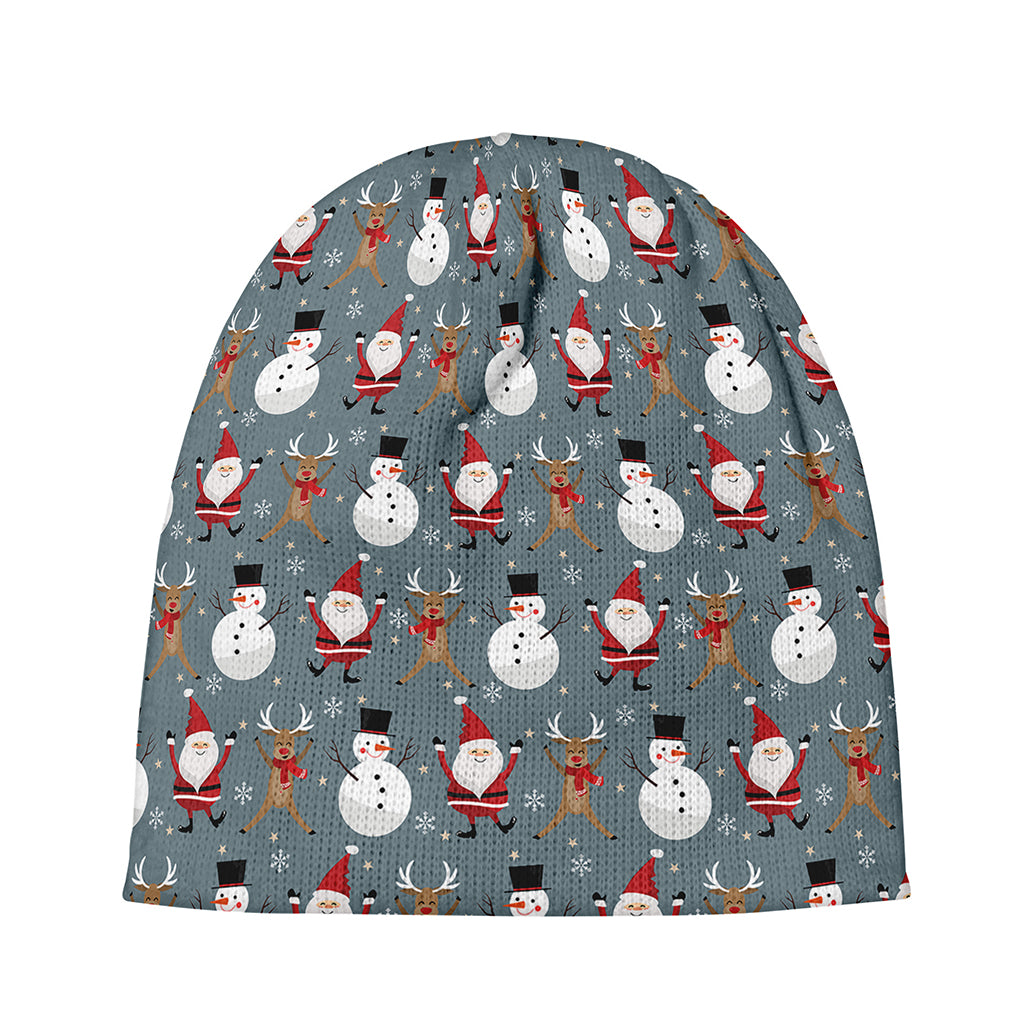 Santa Claus And Friends Pattern Print Beanie