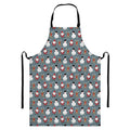 Santa Claus And Friends Pattern Print Bib Apron With Pocket