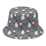 Santa Claus And Friends Pattern Print Bucket Hat