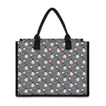 Santa Claus And Friends Pattern Print Canvas Tote Bag