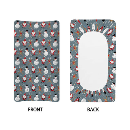 Santa Claus And Friends Pattern Print Changing Pad Cover