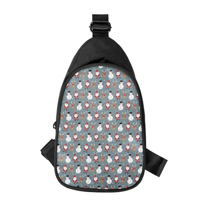 Santa Claus And Friends Pattern Print Chest Bag