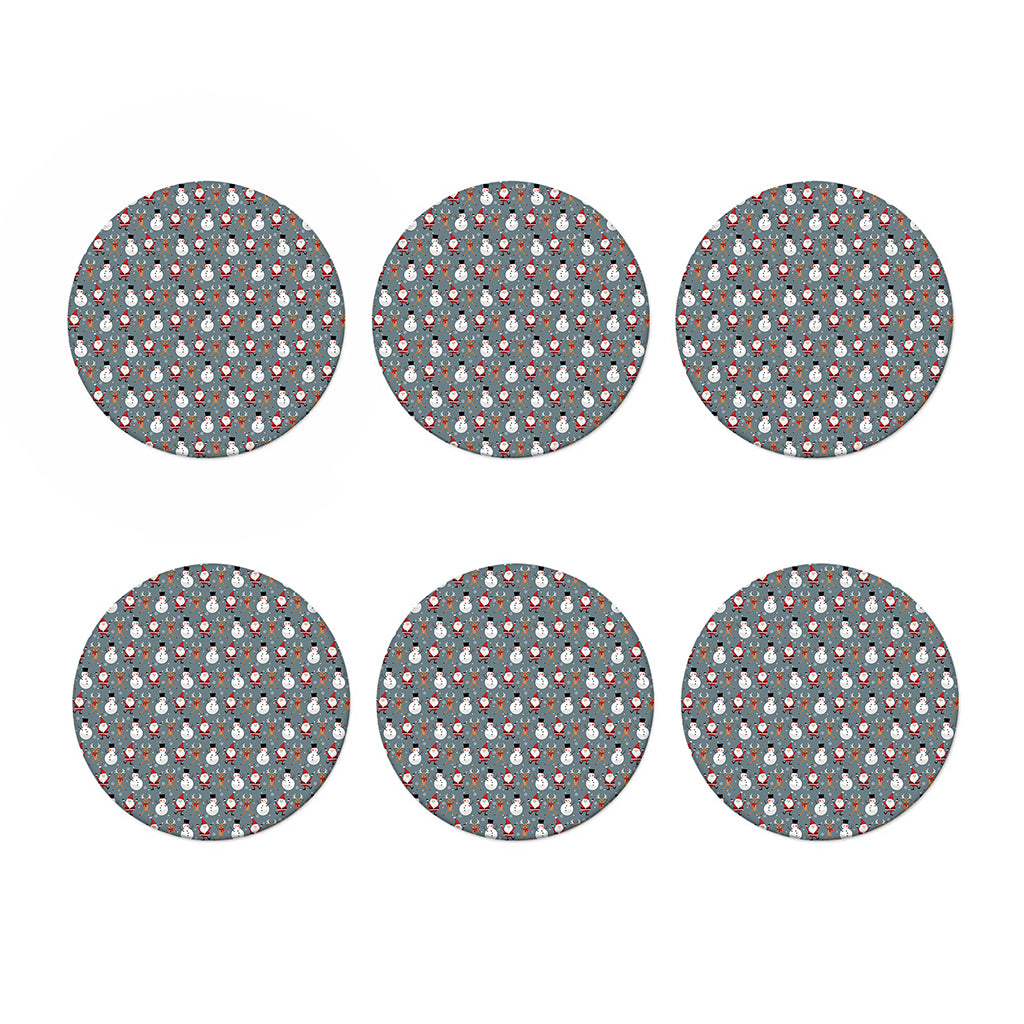 Santa Claus And Friends Pattern Print Coaster Set
