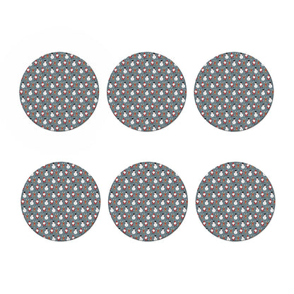 Santa Claus And Friends Pattern Print Coaster Set