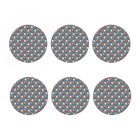 Santa Claus And Friends Pattern Print Coaster Set