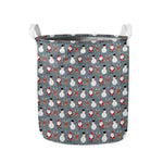 Santa Claus And Friends Pattern Print Collapsible Laundry Basket