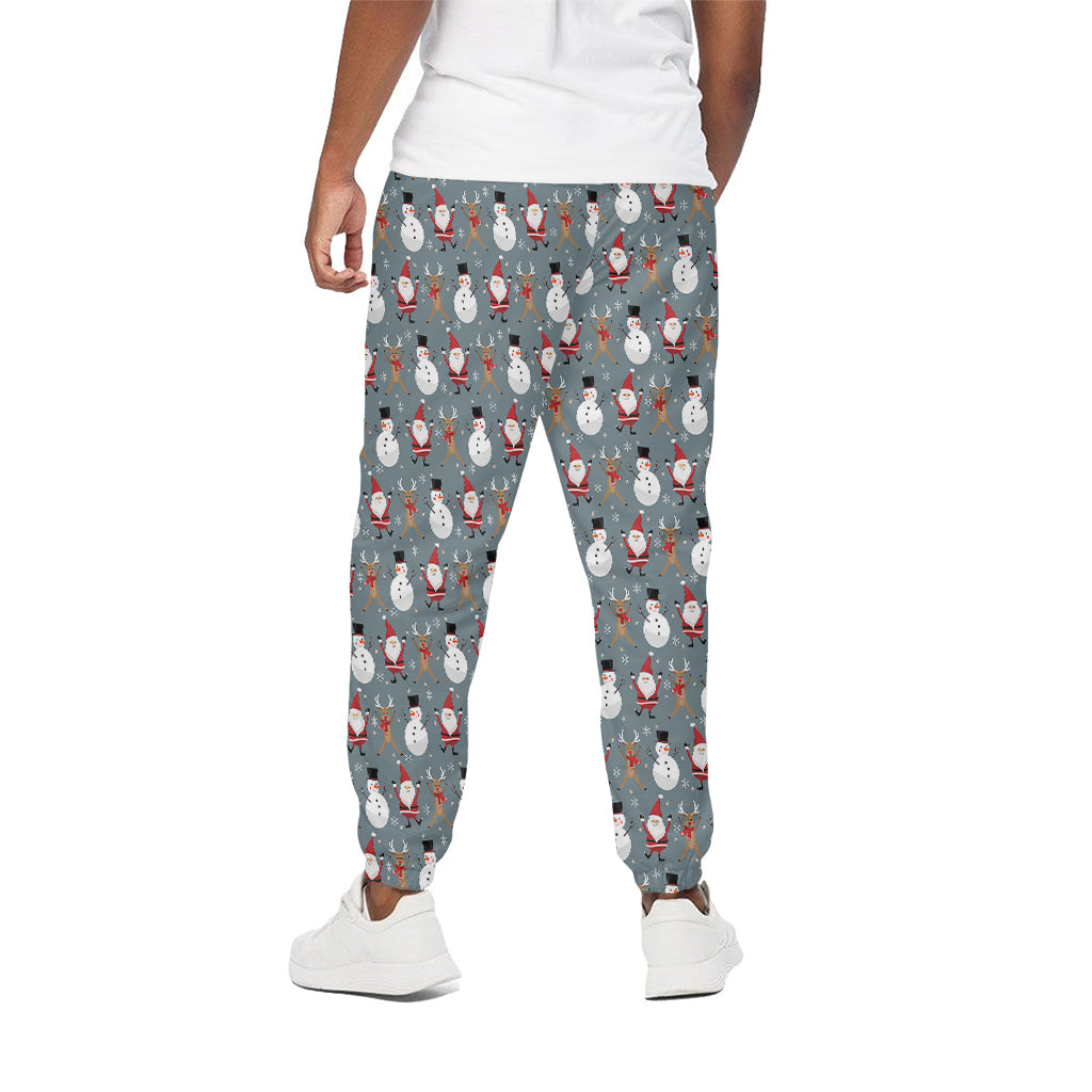 Santa Claus And Friends Pattern Print Cotton Pants