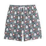 Santa Claus And Friends Pattern Print Cotton Shorts
