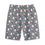 Santa Claus And Friends Pattern Print Cotton Shorts