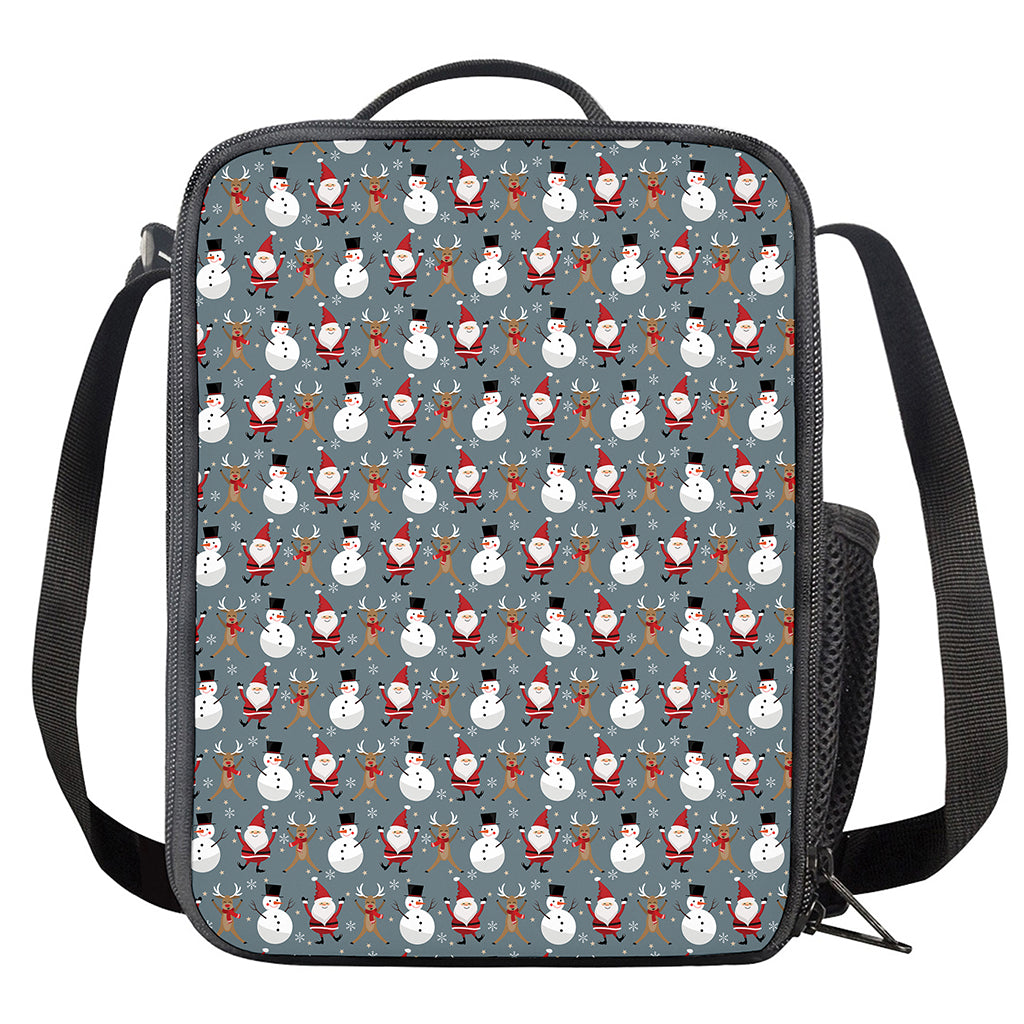 Santa Claus And Friends Pattern Print Crossbody Lunch Bag