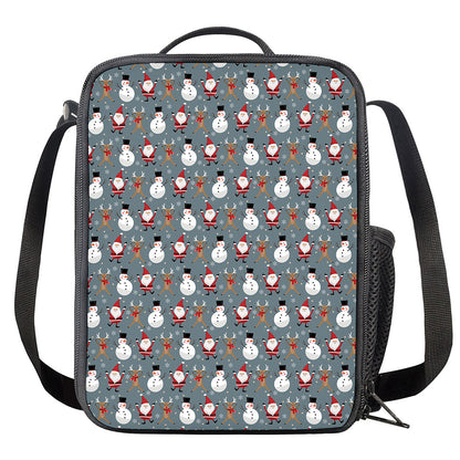 Santa Claus And Friends Pattern Print Crossbody Lunch Bag