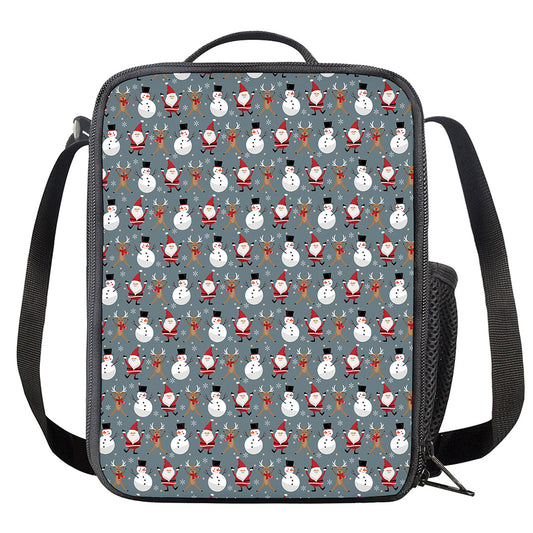 Santa Claus And Friends Pattern Print Crossbody Lunch Bag