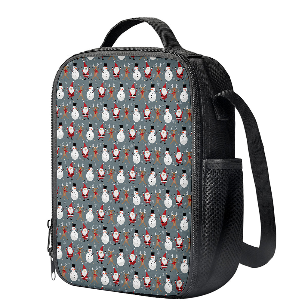 Santa Claus And Friends Pattern Print Crossbody Lunch Bag
