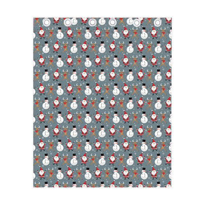 Santa Claus And Friends Pattern Print Curtain