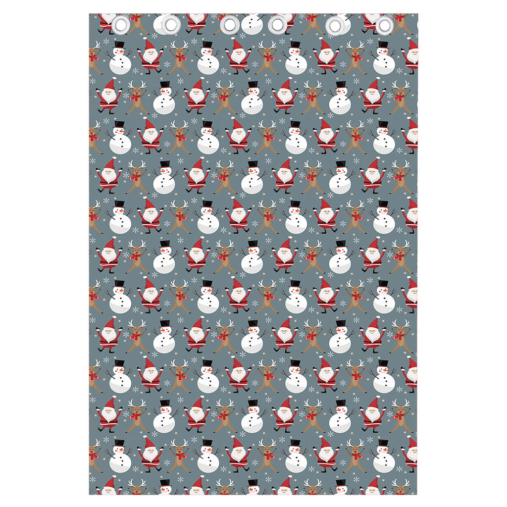 Santa Claus And Friends Pattern Print Curtain