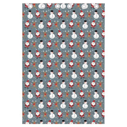 Santa Claus And Friends Pattern Print Curtain