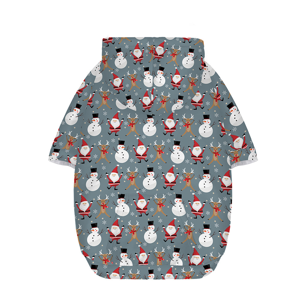 Santa Claus And Friends Pattern Print Dog Zip Up Hoodie