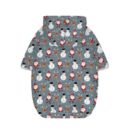Santa Claus And Friends Pattern Print Dog Zip Up Hoodie