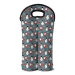 Santa Claus And Friends Pattern Print Double Neoprene Wine Tote