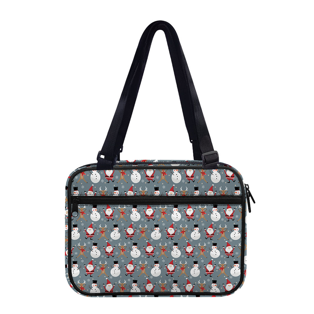 Santa Claus And Friends Pattern Print Double Strap Bible Bag
