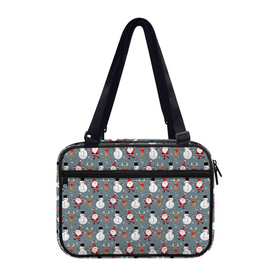 Santa Claus And Friends Pattern Print Double Strap Bible Bag
