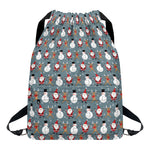 Santa Claus And Friends Pattern Print Drawstring Backpack