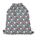 Santa Claus And Friends Pattern Print Drawstring Bag