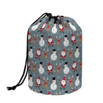 Santa Claus And Friends Pattern Print Drawstring Makeup Bag