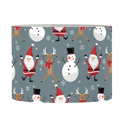 Santa Claus And Friends Pattern Print Drum Lamp Shade