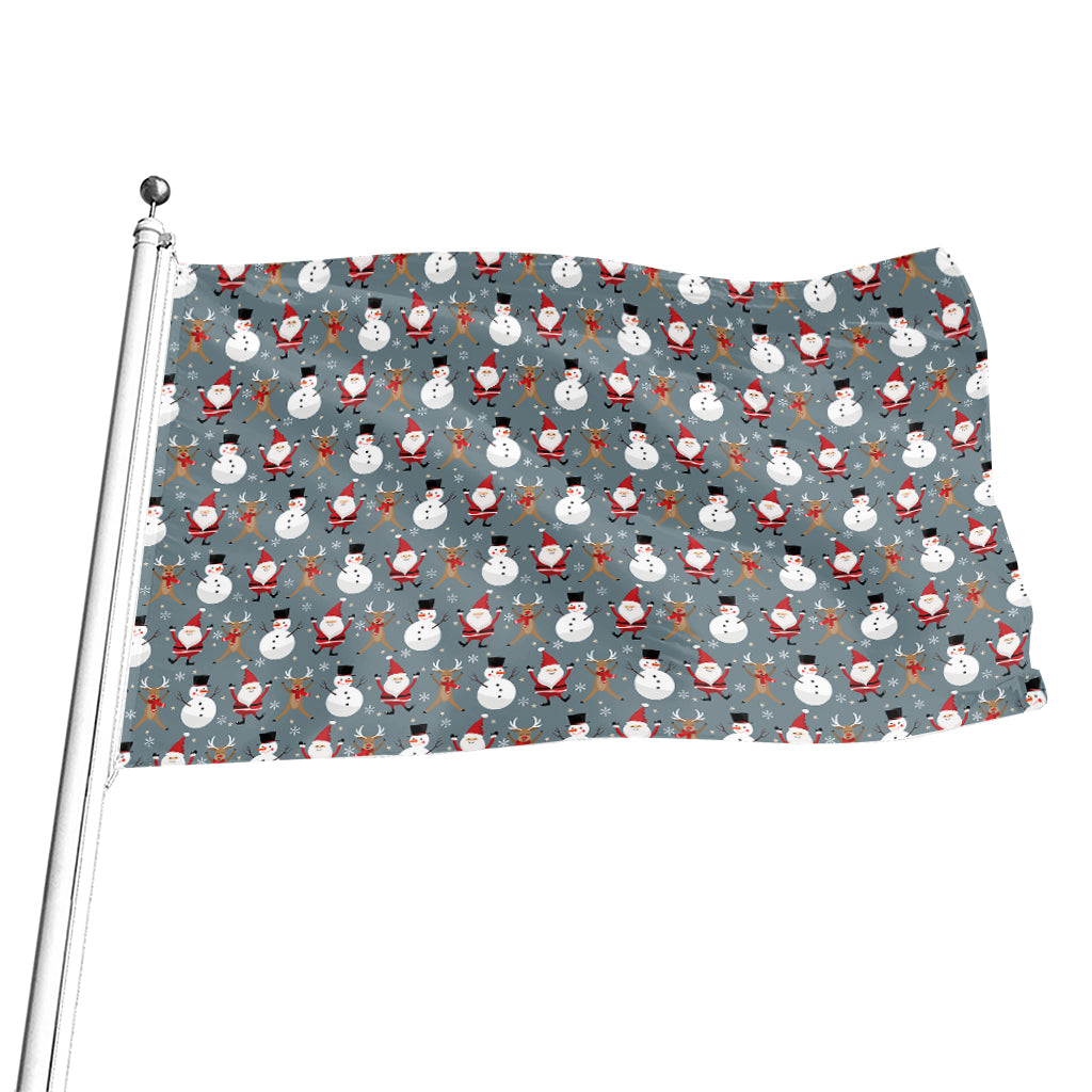 Santa Claus And Friends Pattern Print Flag