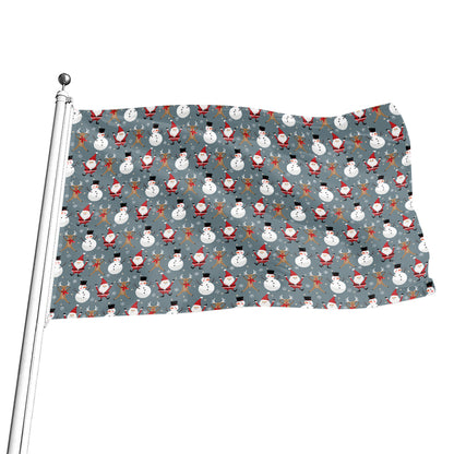 Santa Claus And Friends Pattern Print Flag