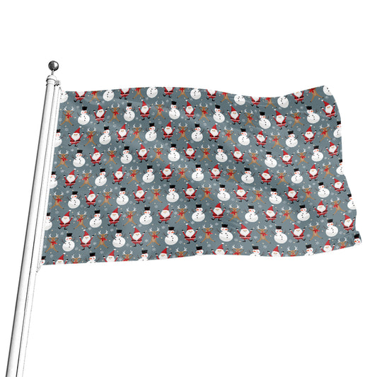 Santa Claus And Friends Pattern Print Flag
