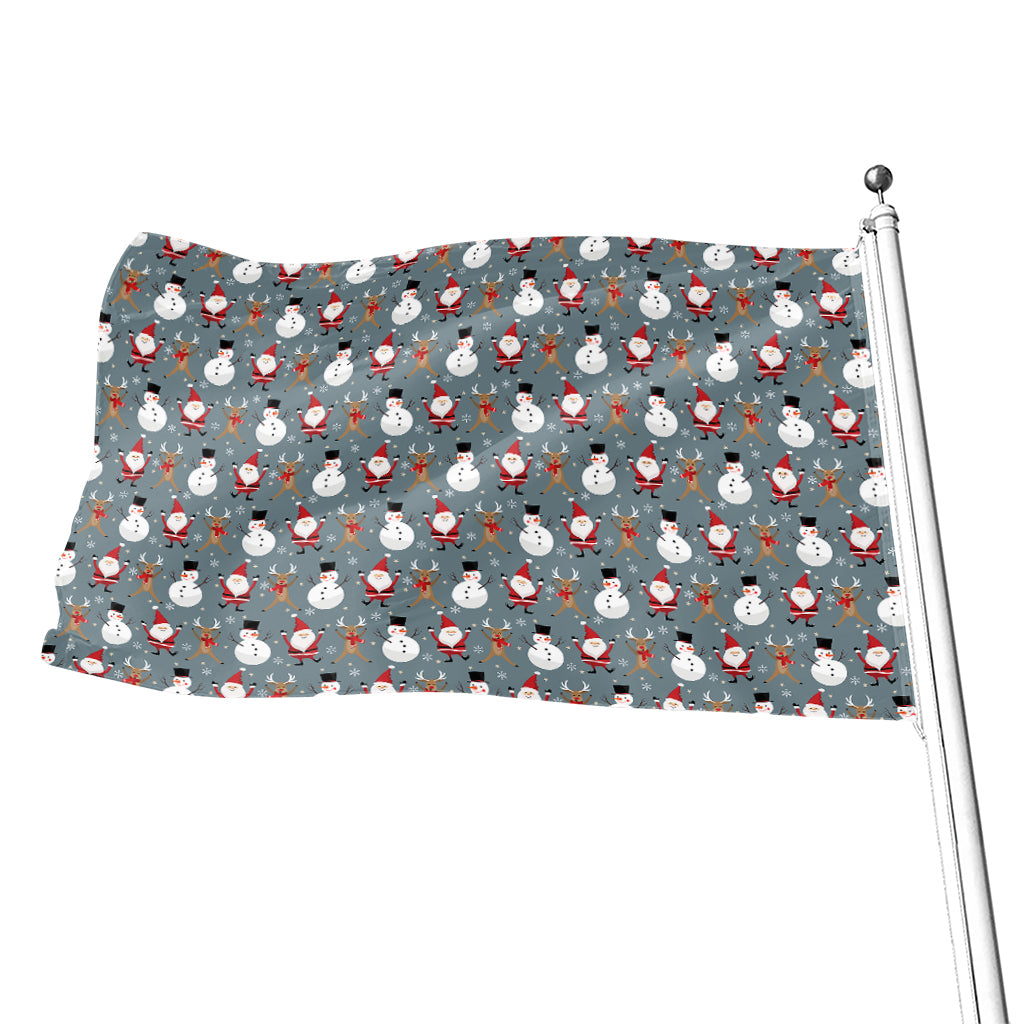 Santa Claus And Friends Pattern Print Flag