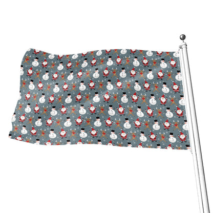Santa Claus And Friends Pattern Print Flag
