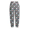 Santa Claus And Friends Pattern Print Fleece Lined Knit Pants