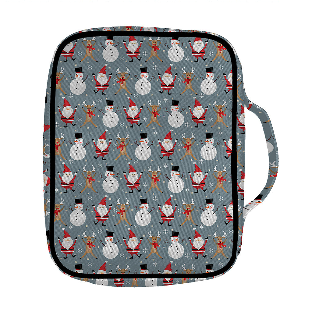 Santa Claus And Friends Pattern Print Front Pocket Bible Bag