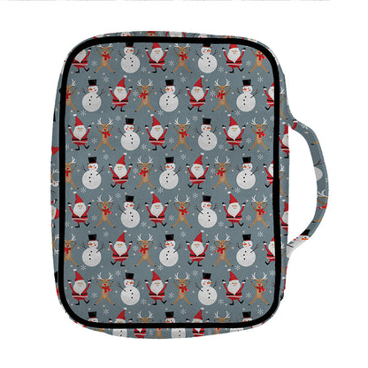 Santa Claus And Friends Pattern Print Front Pocket Bible Bag
