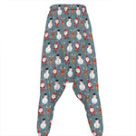 Santa Claus And Friends Pattern Print Hammer Pants