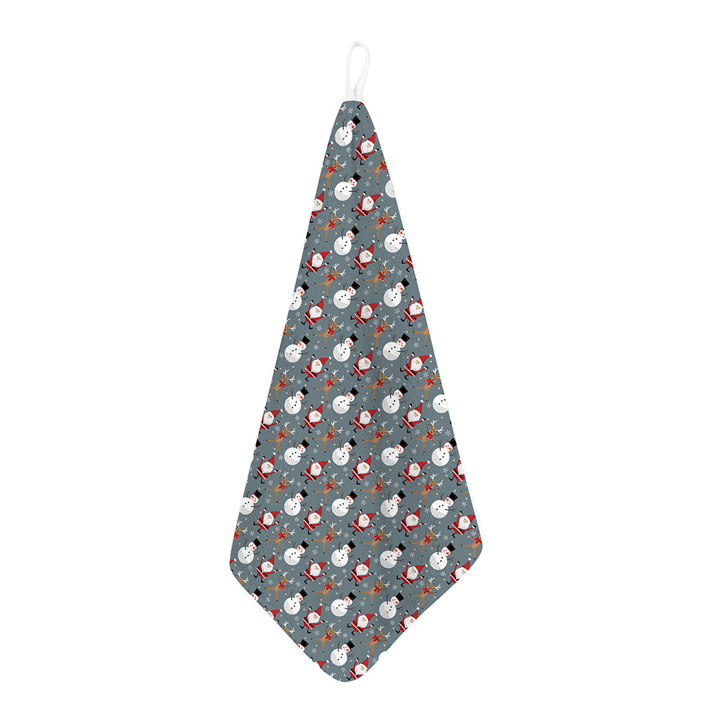 Santa Claus And Friends Pattern Print Hand Towel
