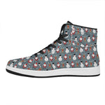 Santa Claus And Friends Pattern Print High Top Leather Sneakers