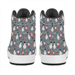 Santa Claus And Friends Pattern Print High Top Leather Sneakers
