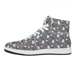 Santa Claus And Friends Pattern Print High Top Leather Sneakers