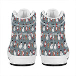Santa Claus And Friends Pattern Print High Top Leather Sneakers